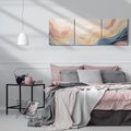 Obraz na płótnie 150x50 - Ukojenie Współczesności - abstrakcyjne fale, gładkie linie