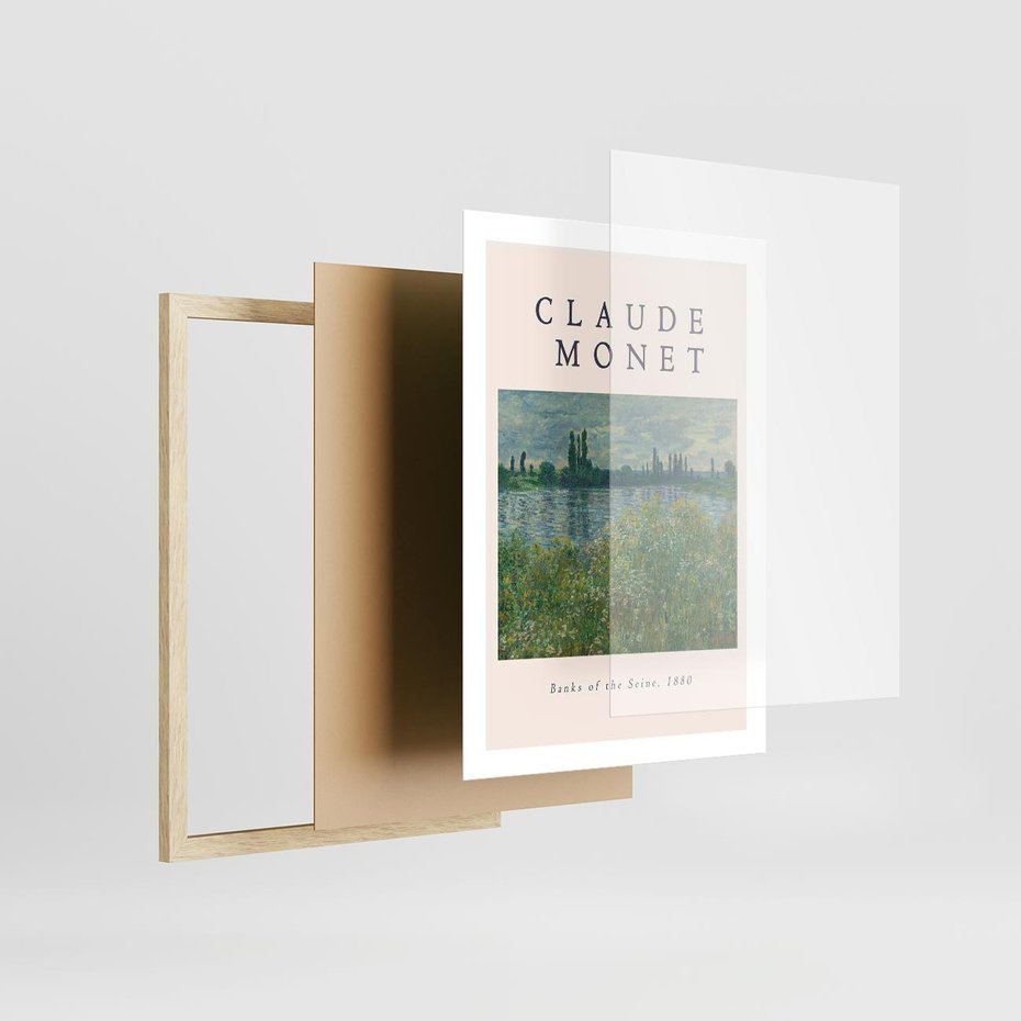 Plakat w ramie 50x70 - Claude Monet: Reprodukcja - Claude Monet, reprodukcja plakat - rama drewno
