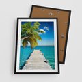 Plakat w ramie 50x70 - Hawajskie Palmy - palma, morze - rama czarna