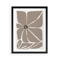Plakat w ramie 50x70 - Złudne Zmysły - abstrakcyjny kwiat, beże i brązy - rama czarna