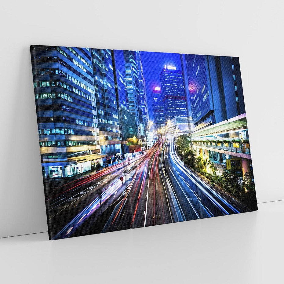 Obraz na płótnie 120x80 - Nocne Światła Miasta - noc, miasto