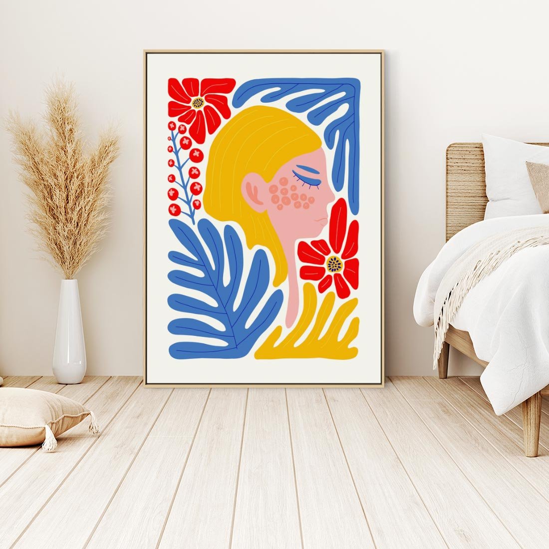 Obraz w ramie 80x120 - Kolorowe Rytmy - kobieca sztuka, abstrakcja - rama drewno