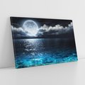 Obraz na płótnie 70x50 - Księżyc nad morzem w nocy - księżyc, noc