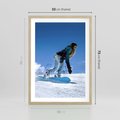Plakat w ramie 50x70 - Snowboard na zimowych zboczach - snowboard, zima - rama drewno