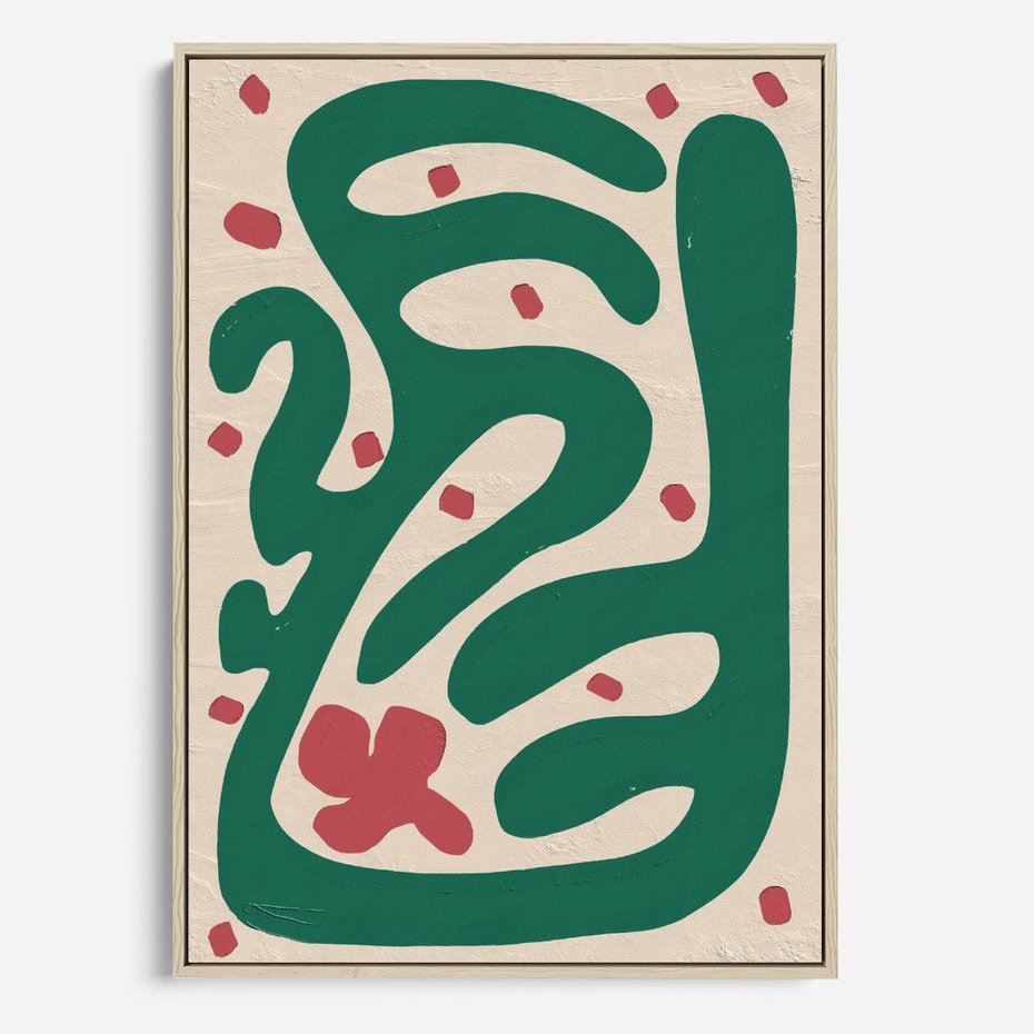 Obraz w ramie 50x70 - Boho Widoki - abstrakcyjny obraz, plakat - rama drewno