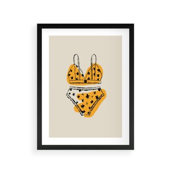Plakat w ramie 40x50 - Minimalistyczny Szkic Bielizny - minimalistyczna grafika, szkic bielizny - rama czarna
