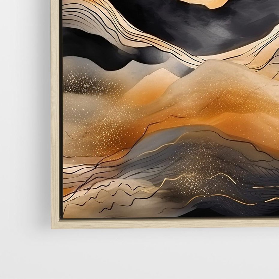 Obraz w ramie 50x50 - Grafika Zachodu - nowoczesna grafika, odcienie pastelowe - rama drewno