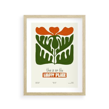 Plakat w ramie 50x70 - Rozkwitająca Gra - kwiaty, nowoczesny plakat - rama drewno