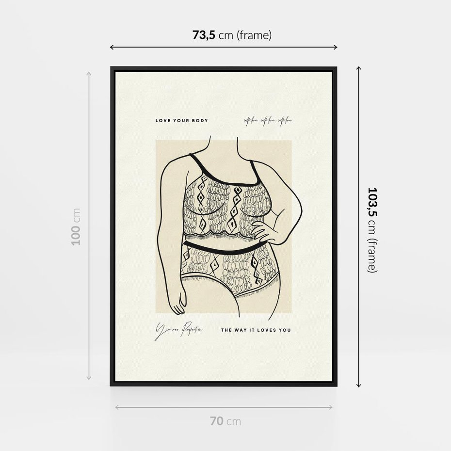 Obraz w ramie 70x100 - Spojrzenia Wewnętrznych Widoków - nowoczesna sztuka kobieca, plakat - rama czarna