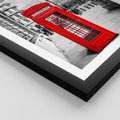 Plakat w ramie 50x70 - Ikoniczna budka w Londynie - Londyn, budka - rama czarna