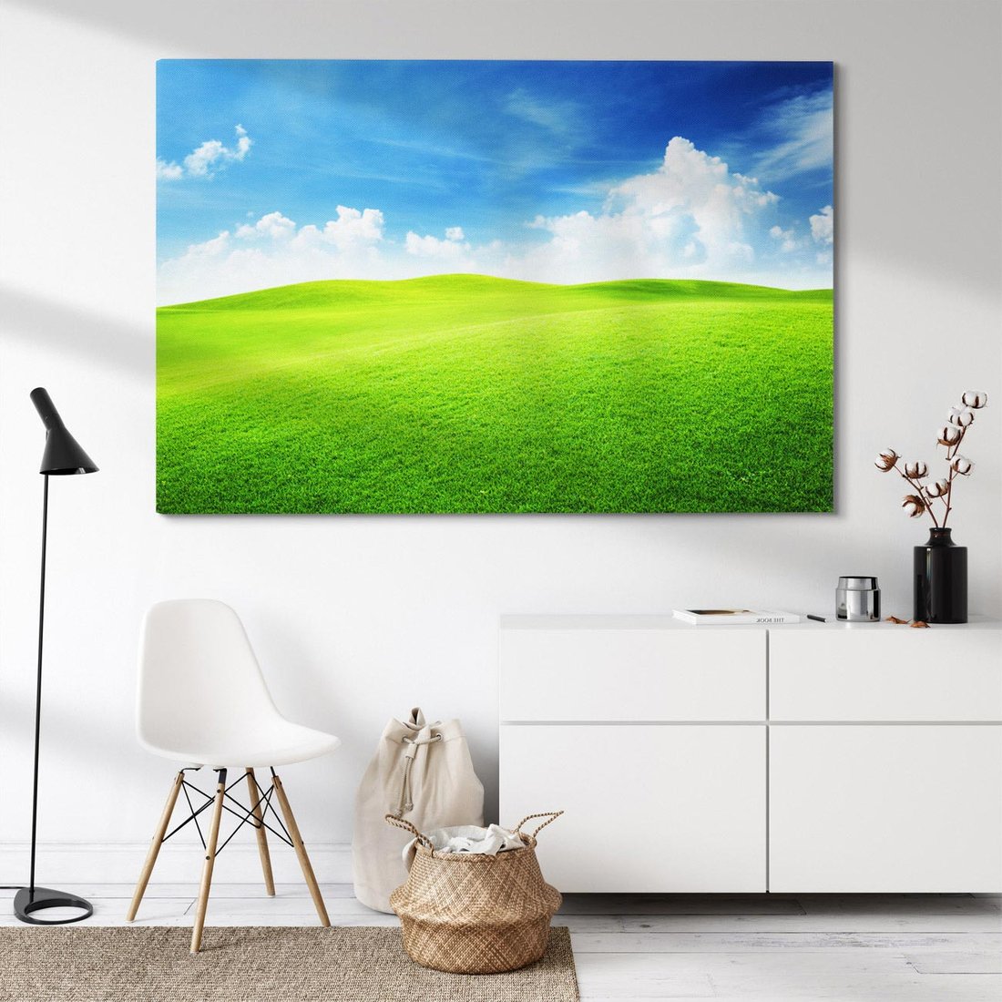Obraz na płótnie 100x70 - Łąka pod Niebem - łąka, niebo
