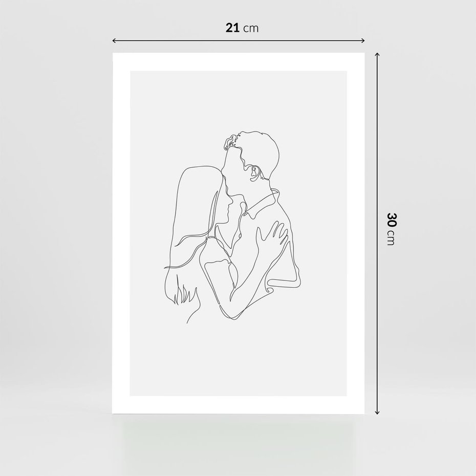 Plakat bez ramy 21x30 - Bezgraniczne Przenikanie - para zakochanych, kobieta i mężczyzna