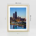 Plakat w ramie 40x50 - Miasto nad Rzeką - miasto, rzeka - rama drewno