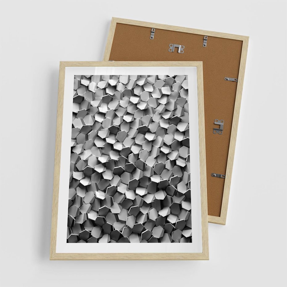 Plakat w ramie 50x70 - Odkryj głębię sztuki - graficzne, 3D - rama drewno