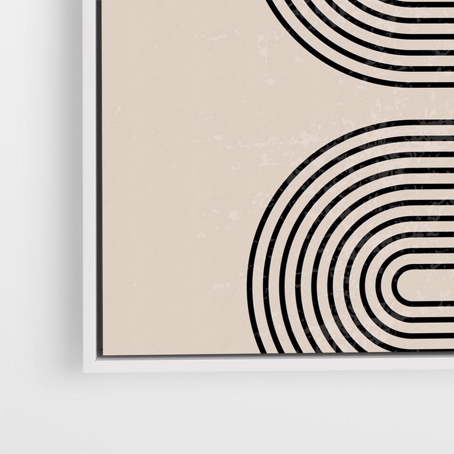 Obraz w ramie 80x80 - Bezgraniczne Odbicia - abstrakcyjne linie, geometria - rama biała