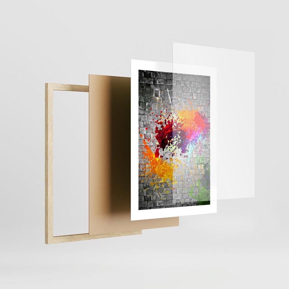 Plakat w ramie 30x40 - Ekspresja Graffiti - farba, graffiti - rama drewno