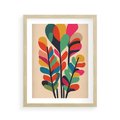 Plakat w ramie 40x50 - Symfonia Wzrokowych Impresji - abstrakcyjny kolorowy tęczowy obraz, inspiracje roślinne - rama drewno