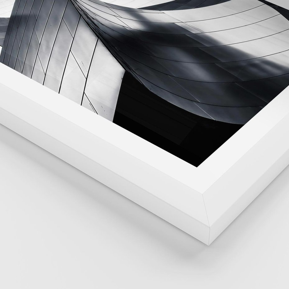 Plakat w ramie 30x40 - Miasto Współczesności - architektura, nowoczesne budynki - rama biała