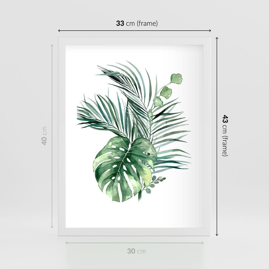 Plakat w ramie 30x40 - Przyjemność Złotej Natury - złote, liście - rama biała