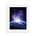 Plakat w ramie 40x50 - Podróż w kosmiczną przestrzeń - kosmos, ziemia - rama biała