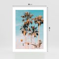 Plakat bez ramy 30x40 - Egzotyczna Koszykówka - palmy na tle nieba, koszykówka