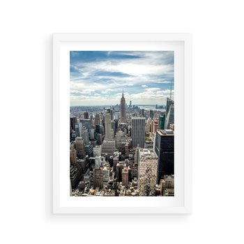 Plakat w ramie 50x70 - Duch Nowego Jorku - Manhattan, Nowy Jork - rama biała