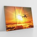 Obraz na płótnie 120x80 - Wolność podróży - samolot, słońce