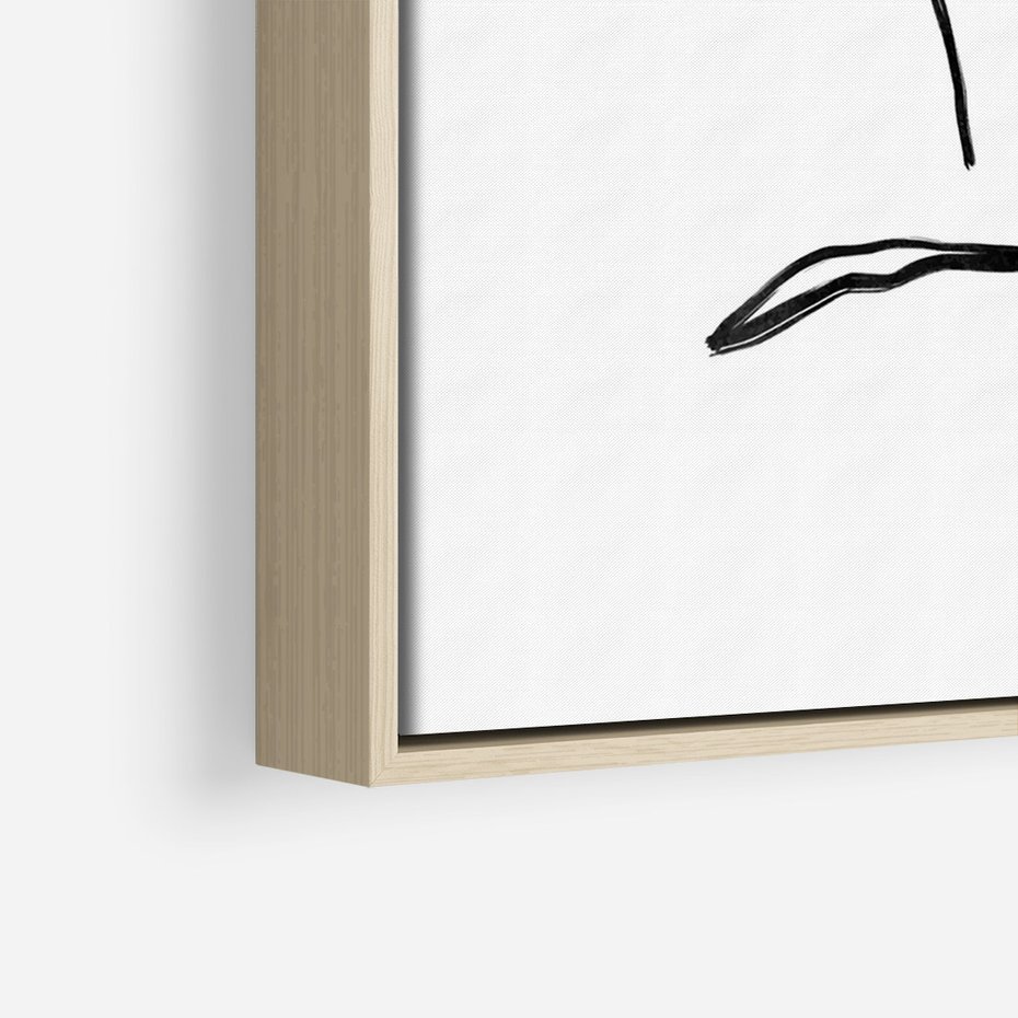 Obraz w ramie 50x70 - Migotliwe Widzenia - szkic twarzy, minimalistyczny niewyraźny - rama drewno