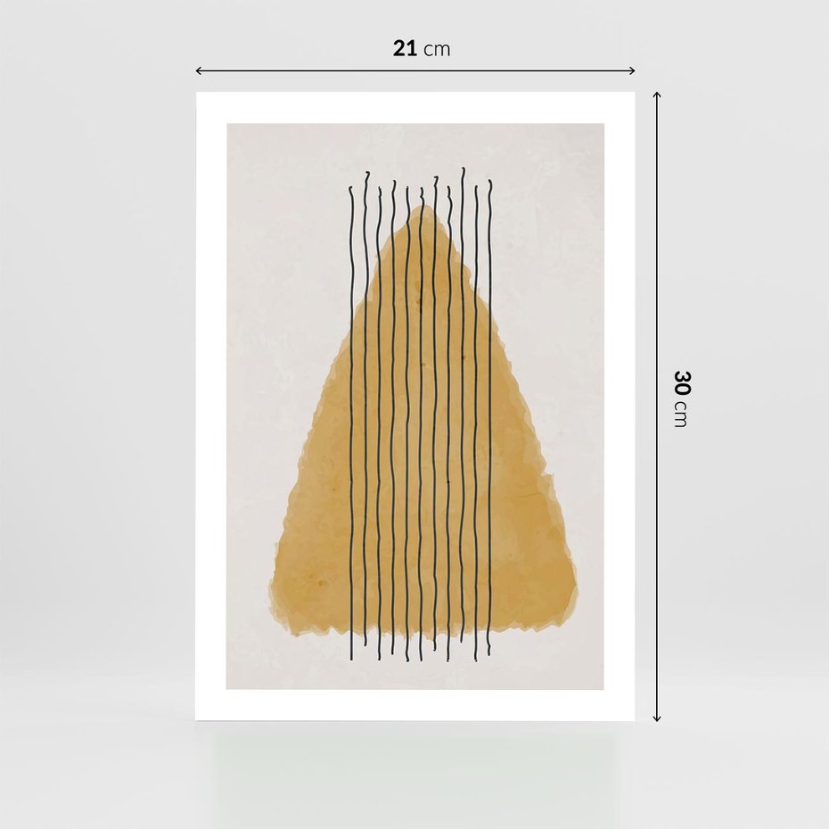 Plakat bez ramy 21x30 - Migocące Impulsy - abstrakcyjna akwarelowa plama, nieregularne kreski