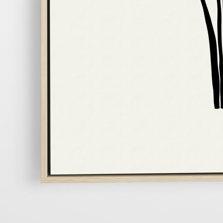 Obraz w ramie 80x120 - Elegancja Palm - nowoczesna sztuka, minimalistyczny styl - rama drewno