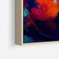 Obraz w ramie 70x50 - Abstrakcyjne wizje czasu - żywe radosne kolory, plamy kolory - rama drewno