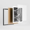 Plakat w ramie 40x50 - Schody do architektonicznej przestrzeni - schody, architektura - rama czarna