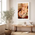 Plakat w ramie 50x70 - Relaksujące Spa i Perfekcyjny Manicure - spa, paznokcie - rama biała