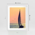 Plakat w ramie 40x50 - Żaglówka na Horyzoncie - żaglówka, jacht - rama biała