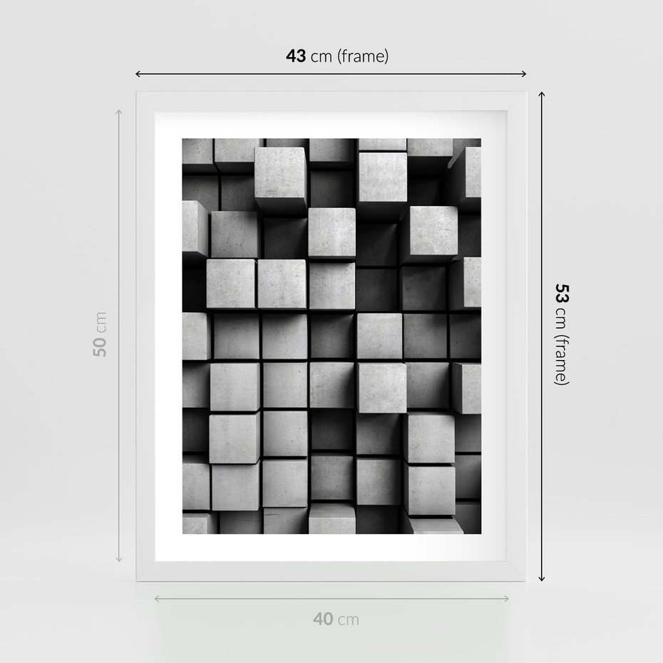 Plakat w ramie 40x50 - Geometryczne Elegancje - nowoczesny, geometryczny - rama biała