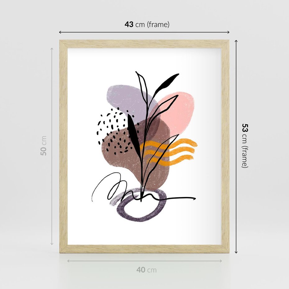 Plakat w ramie 40x50 - Bezgraniczne Impulsy - abstrakcja, sztuka nowoczesna - rama drewno