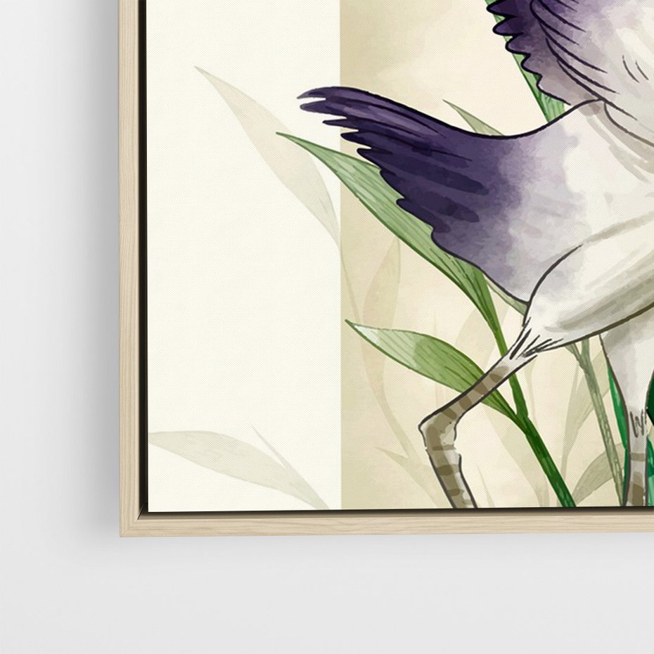 Obraz w ramie 50x70 - Migocące Ptaki - japońska sztuka, ptak - rama drewno