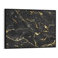 Obraz w ramie 100x70 - Egzotyczny Blask - marmur, złoto - rama czarna