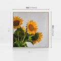 Obraz w ramie 50x50 - Słoneczna Radość - fotografia, żółte słoneczniki - rama drewno