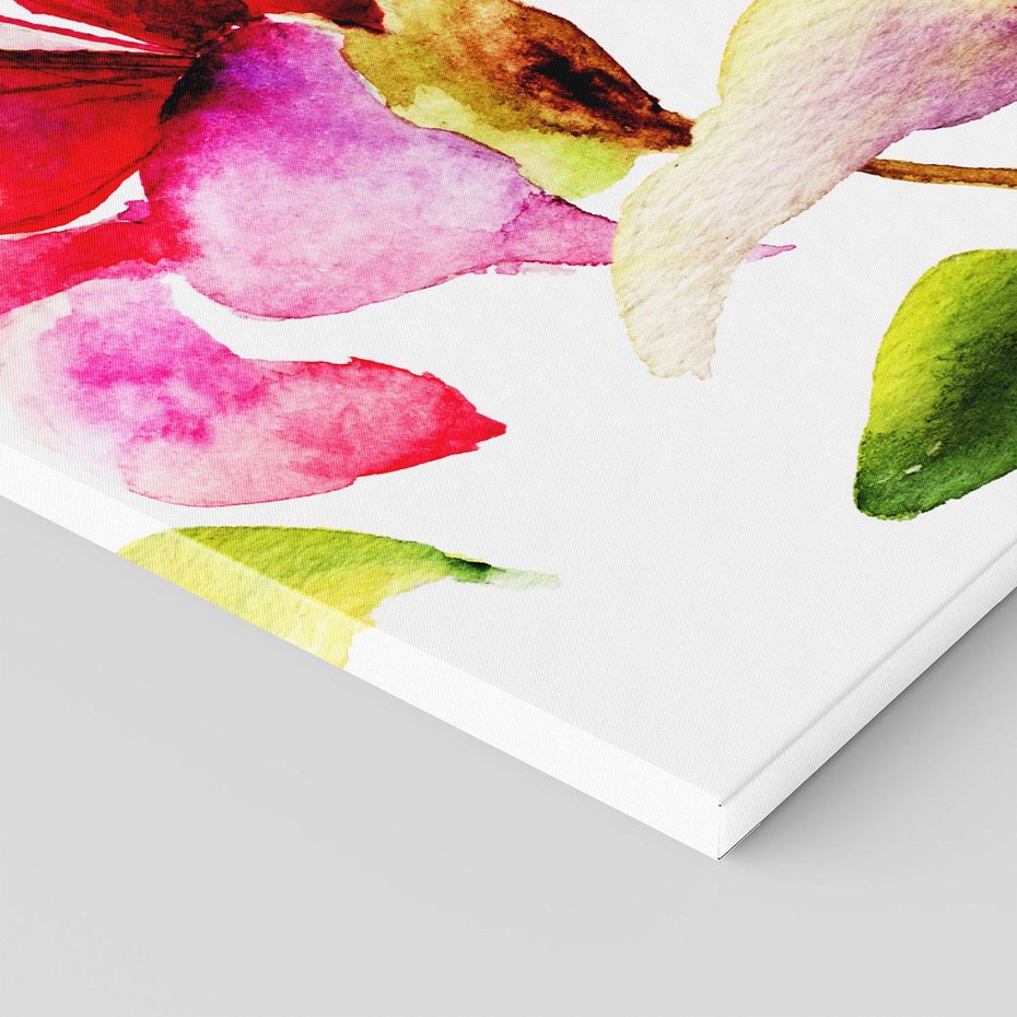 Obraz na płótnie 100x70 - Kwiaty w akwareli - delikatne piękno - kwiaty, akwarela