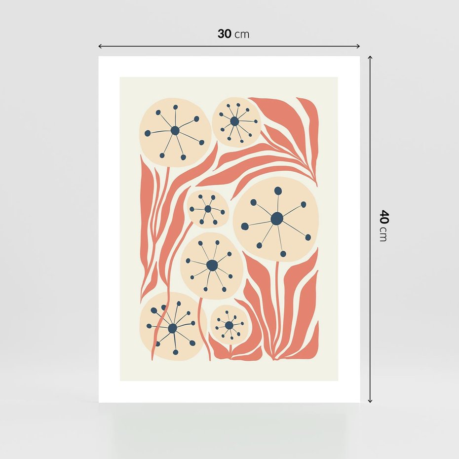 Plakat bez ramy 30x40 - Impresje Harmonii - abstrakcyjne kwiaty, rośliny