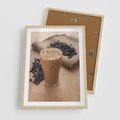 Plakat w ramie 50x70 - Kawa ice coffee: orzeźwiający napój - kawa, ice - rama drewno