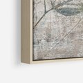 Obraz w ramie 50x50 - Betonowe Wspomnienia Liści - odciski w betonie, odbitki - rama drewno
