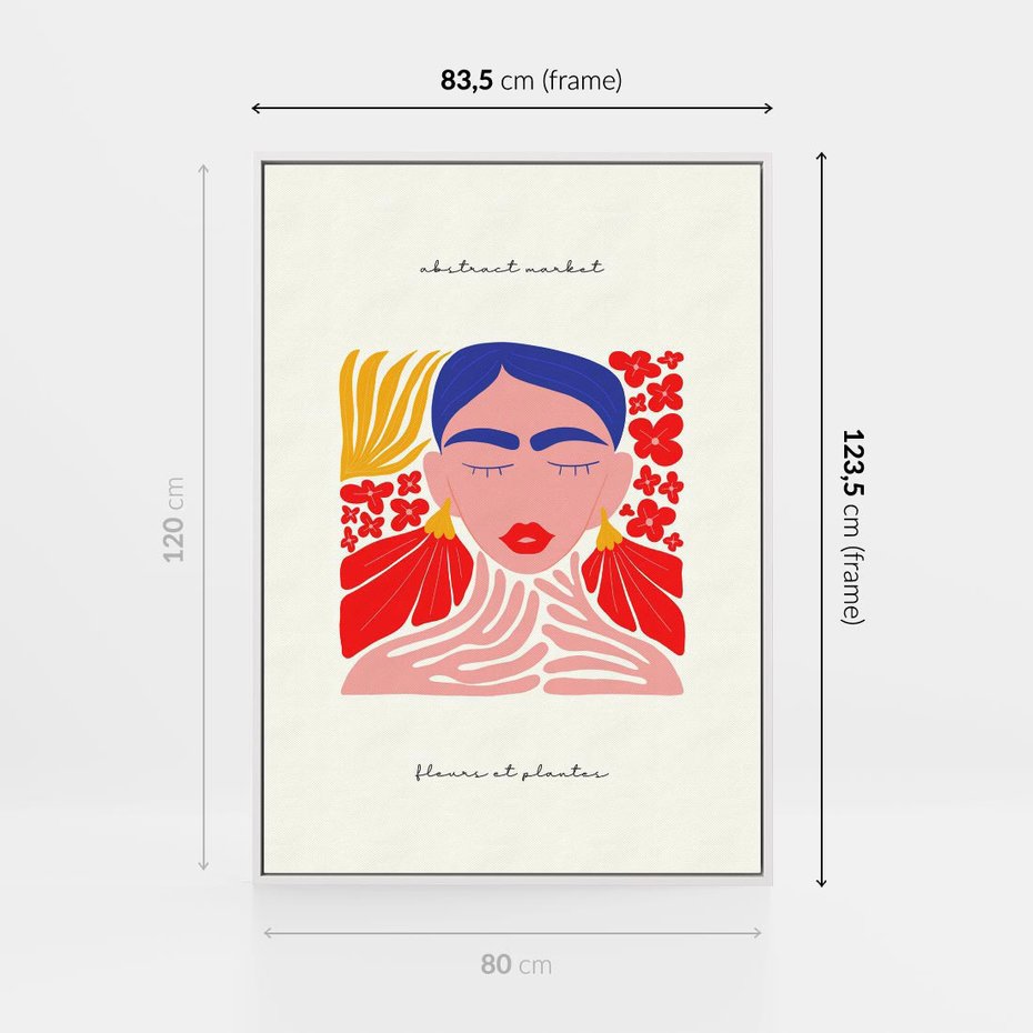 Obraz w ramie 80x120 - Bezgraniczne Rytmy - kobieta, sztuka abstrakcyjna - rama biała