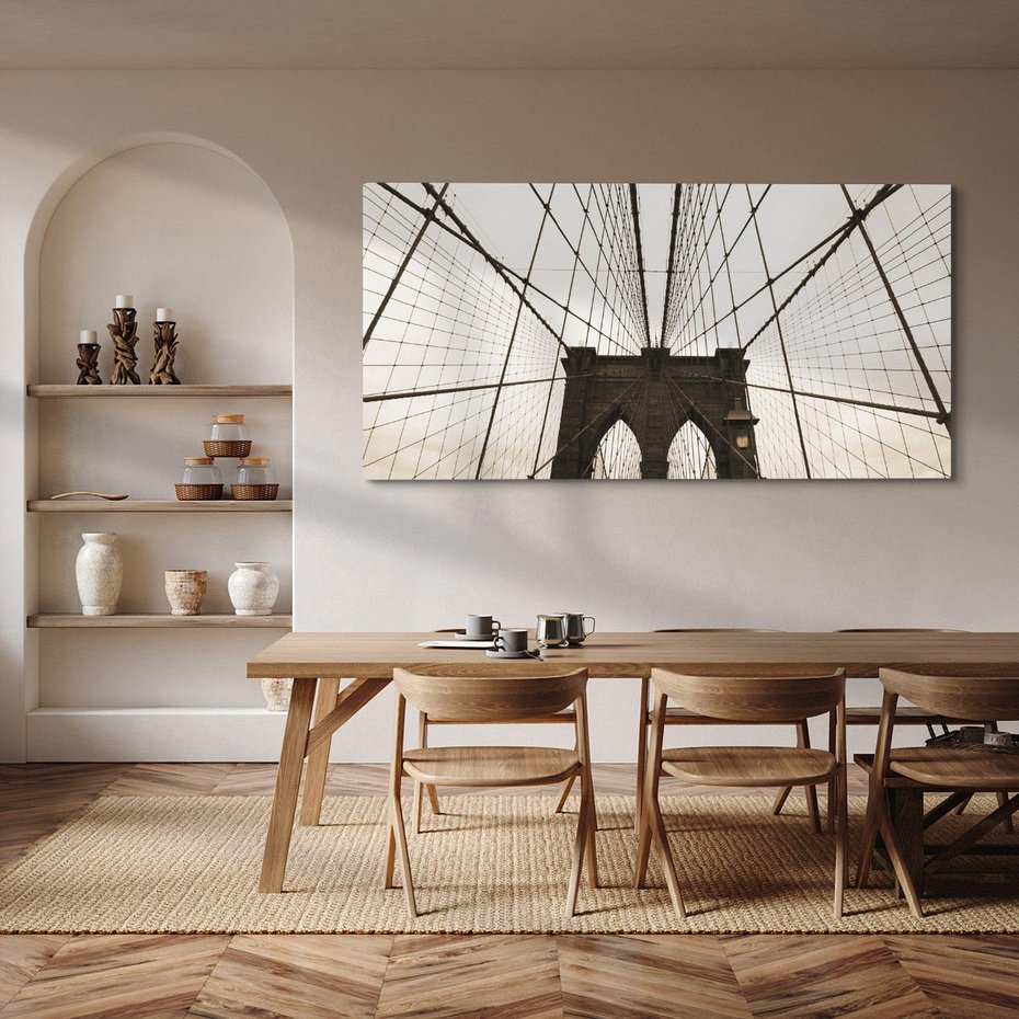 Obraz na płótnie 120x60 - Most z linami pod niebem - USA - most, liny