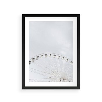 Plakat w ramie 40x50 - Karuzela Młyńska: Nostalgiczne Koło - młyńskie koło, karuzela - rama czarna