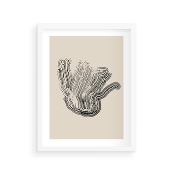 Plakat w ramie 30x40 - Abstrakcyjne Odbicie - abstrakcyjne odbicie, biało czarny - rama biała