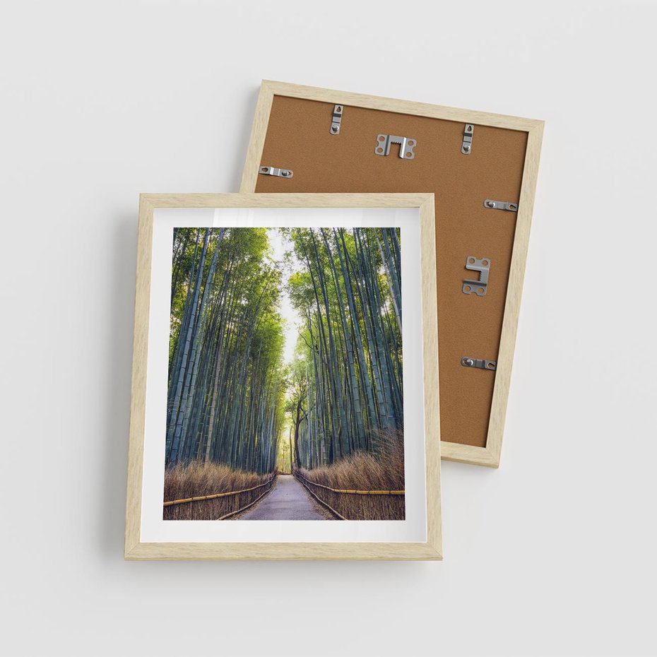 Plakat w ramie 40x50 - Urokliwa dróżka w lesie - las, dróżka - rama drewno