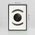 Plakat w ramie 50x70 - Bezczasowe Echo - abstrakcyjne plamy okręgi, akwarelowe - rama czarna