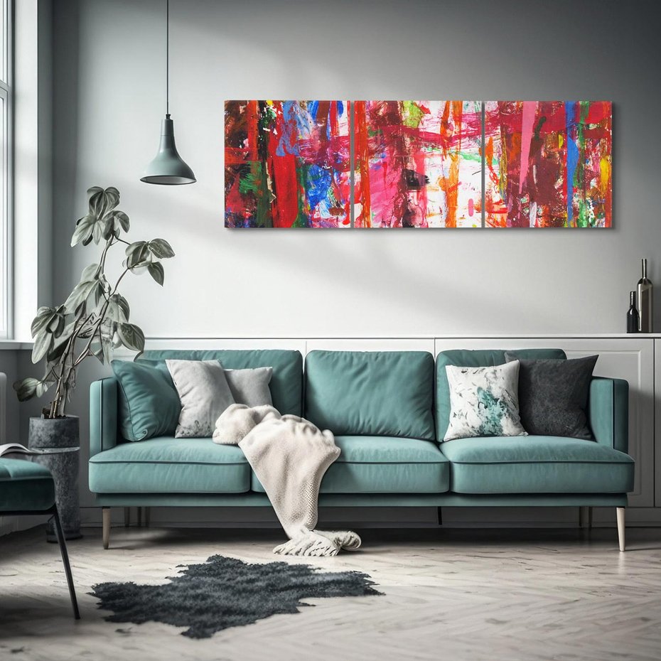 Obraz na płótnie 90x30 - Abstrakcja: wyraz emocji - abstrakcja